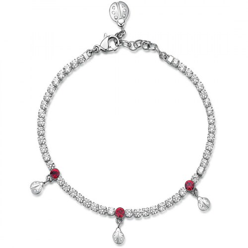 Bracciale Tennis Donna Zirconi Bianchi e Rossi con Coccinelle Brosway BEI020